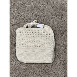 Sonoma Goods For Life Crochet Knit Hobo Bag Cream New
